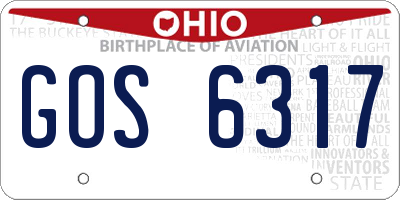 OH license plate GOS6317