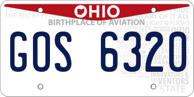 OH license plate GOS6320