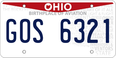 OH license plate GOS6321