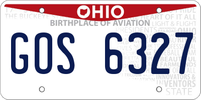 OH license plate GOS6327