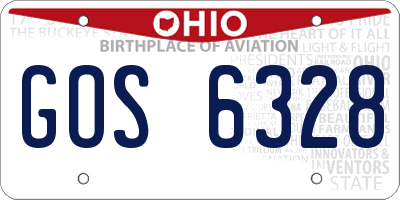OH license plate GOS6328