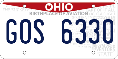 OH license plate GOS6330