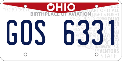 OH license plate GOS6331