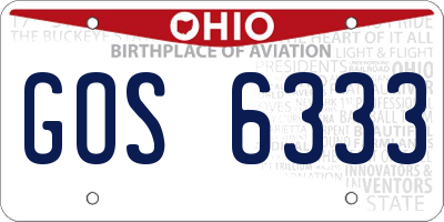 OH license plate GOS6333