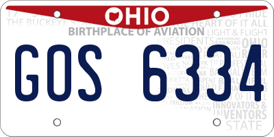 OH license plate GOS6334