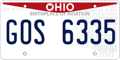 OH license plate GOS6335
