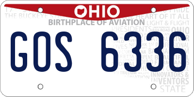 OH license plate GOS6336