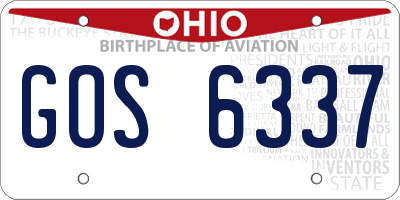 OH license plate GOS6337