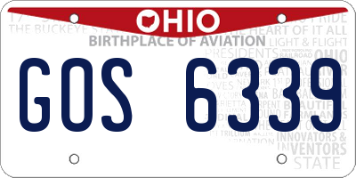OH license plate GOS6339