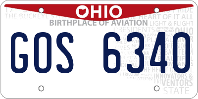 OH license plate GOS6340