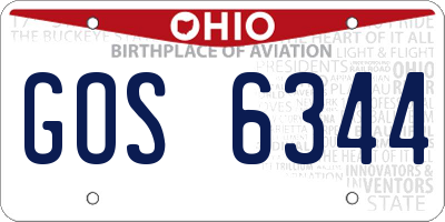 OH license plate GOS6344