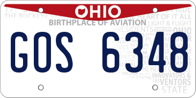 OH license plate GOS6348