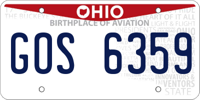 OH license plate GOS6359
