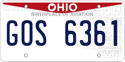 OH license plate GOS6361