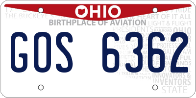 OH license plate GOS6362