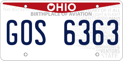 OH license plate GOS6363
