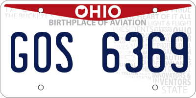 OH license plate GOS6369