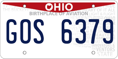 OH license plate GOS6379