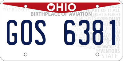 OH license plate GOS6381