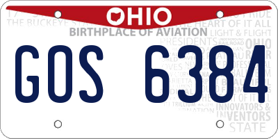 OH license plate GOS6384