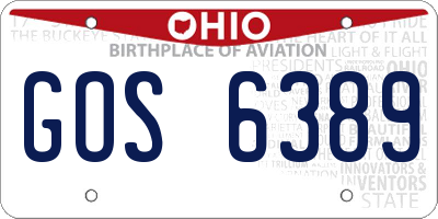 OH license plate GOS6389