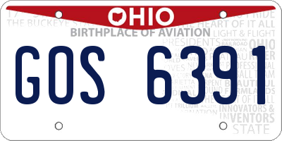 OH license plate GOS6391