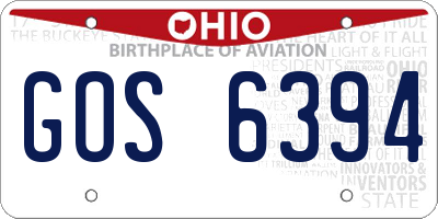 OH license plate GOS6394