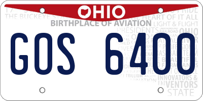 OH license plate GOS6400