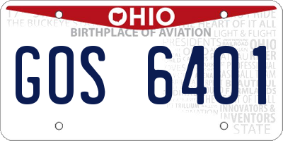 OH license plate GOS6401