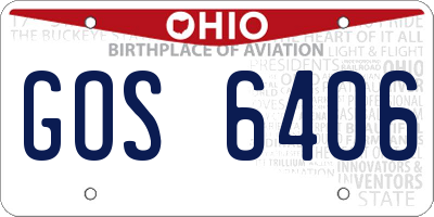OH license plate GOS6406