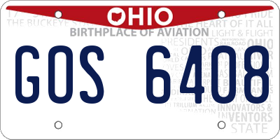 OH license plate GOS6408