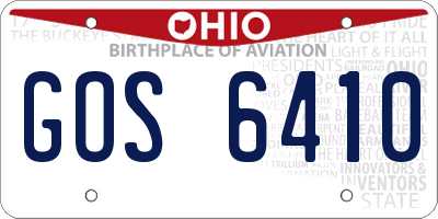 OH license plate GOS6410