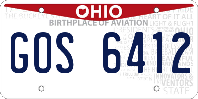 OH license plate GOS6412