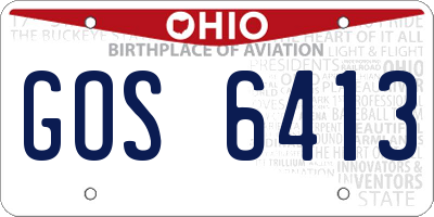 OH license plate GOS6413