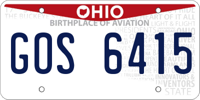 OH license plate GOS6415