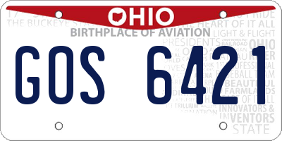 OH license plate GOS6421