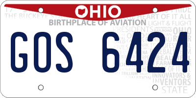 OH license plate GOS6424