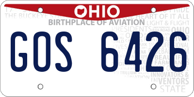 OH license plate GOS6426