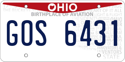 OH license plate GOS6431