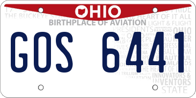 OH license plate GOS6441