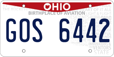 OH license plate GOS6442