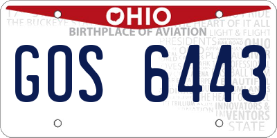 OH license plate GOS6443