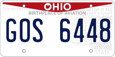 OH license plate GOS6448