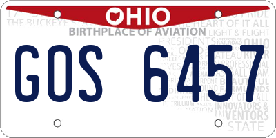 OH license plate GOS6457
