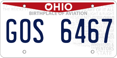 OH license plate GOS6467