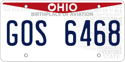 OH license plate GOS6468