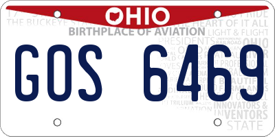 OH license plate GOS6469