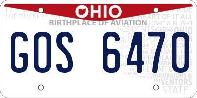 OH license plate GOS6470