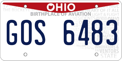 OH license plate GOS6483