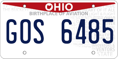 OH license plate GOS6485